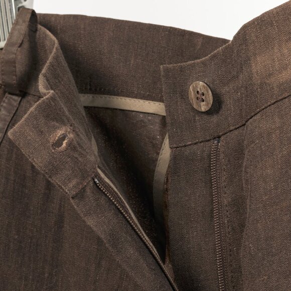 Annette Gortz SS/16 Posh Brown Linen Cropped Pants - Picture 8 of 11